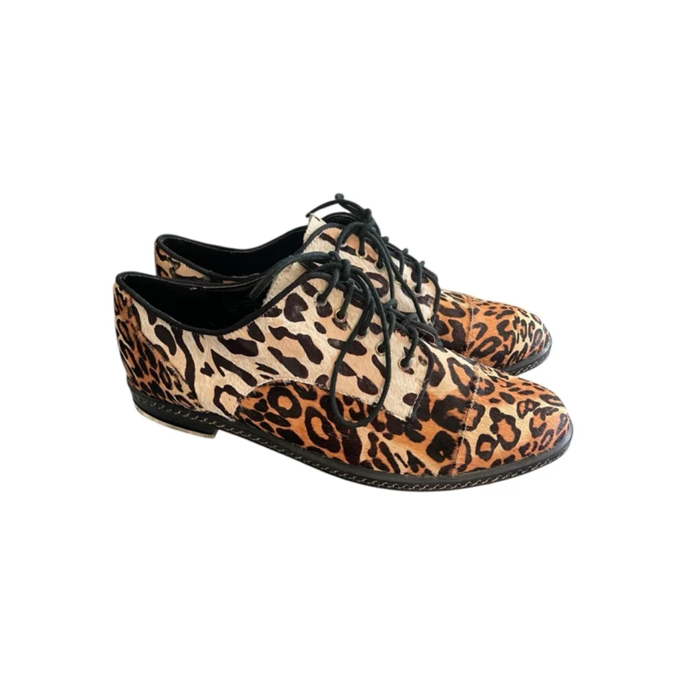 June Ambrose Leopard Haircalf Oxford Shoes Men’s 12 Statement Designer